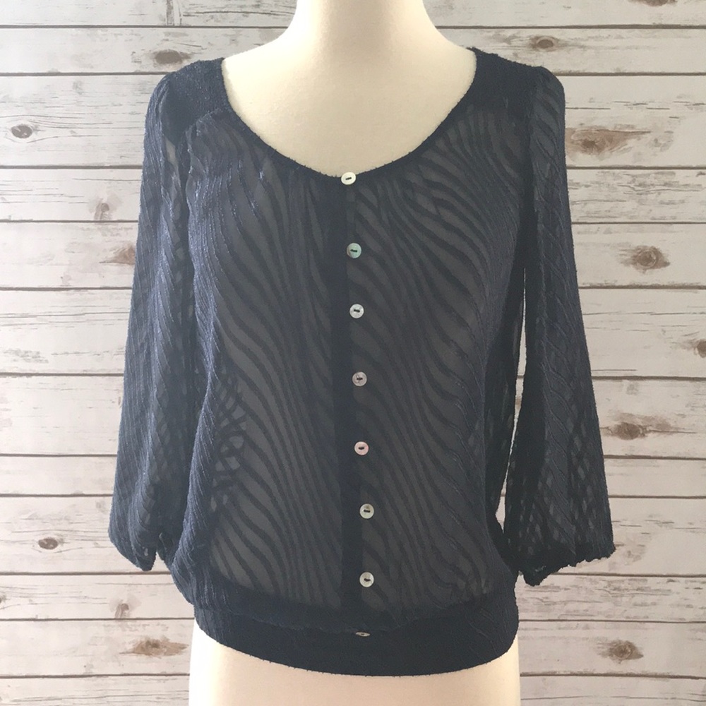 • Limited Sheer Navy Blue Top •